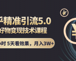 知乎精准引流5.0+知乎好物变现技术课程:每天1-2小时5天看效果,月入3W+-第一资源库
