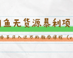 斜杠蜻蜓·闲鱼无货源暴利项目：让你百分百月入过万的教学课程（v1-v5班）-第一资源库