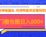 抖音上神秘副业项目，利用明星效应赚钱和截流，无门槛也能日入800+-第一资源库
