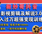 微妙哥影视剪辑及解说3.0 一部手机玩赚抖音，保底月入10000+-第一资源库