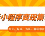 抖音小程序变现集训课，养号、起号、书单、趣味测试、视频剪辑，全套流程-第一资源库