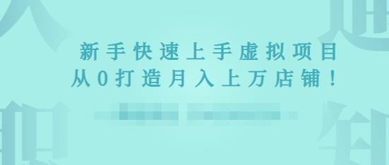 2022年虚拟项目实战指南,新手从0打造月入上万店铺-第一资源库