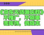 诺思星商学院京东无货源店群课:不推广,不刷单,零库存,低成本-第一资源库