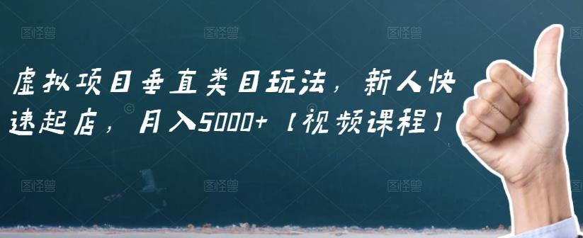 虚拟项目垂直类目玩法,新人快速起店,月入5000+【视频课程】-第一资源库