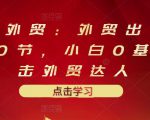 业仔外贸：外贸出口详解30节，小白0基础进击外贸达人 价值666元-第一资源库