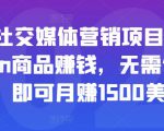 亚马逊社交媒体营销项目，推广Amazon商品赚钱，无需任何投资，即可月赚1500美元-第一资源库