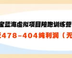 淘宝蓝海虚拟项目陪跑训练营5.0：单天478纯利润-第一资源库