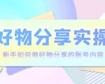 好物分享实操：新手如何做好物分享的账号内容，实操教学-第一资源库