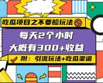 吃瓜项目之不要脸玩法，每天2小时，收益300+(附 快手美女号引流+吃瓜渠道)-第一资源库