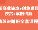 新商业资本+创业项目,技术+案例讲解,精英进阶班全套课程-第一资源库