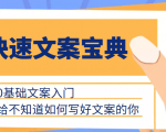 快速文案宝典,0基础文案入门,给不知道如何写好文案的你-第一资源库