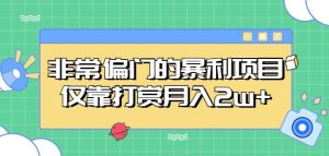 非常偏门的暴利项目,仅靠打赏月入2w+-第一资源库