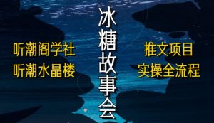 听潮阁学社听潮水晶楼抖音冰糖故事会项目实操,小说推文项目实操全流程,简单粗暴!-第一资源库