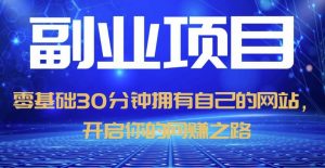 零基础30分钟拥有自己的网站,日赚1000+,开启你的网赚之路-第一资源库