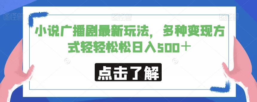 小说广播剧最新玩法,多种变现方式轻轻松松日入500+【揭秘】-第一资源库