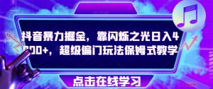 抖音暴力掘金，靠闪烁之光日入4000+，超级偏门玩法保姆式教学-第一资源库