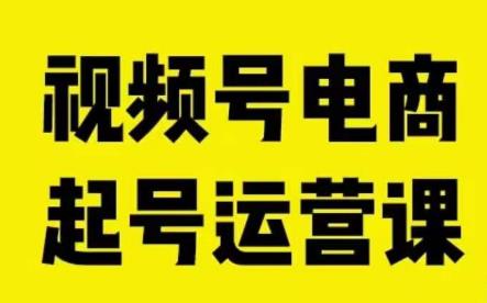 视频号电商起号运营课,教新人如何自然流起号,助力商家0-1突破-第一资源库