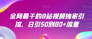 全网最干的B站视频独家引流,日引50到80+流量【揭秘】-第一资源库