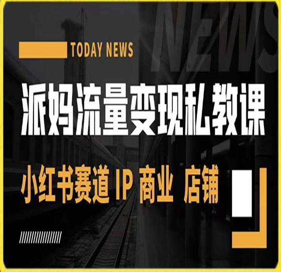 派妈流量变现私教课,小红书赛道IP 商业 店铺 -第一资源库