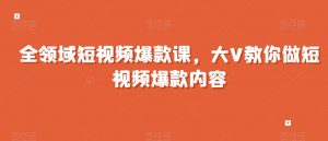 全领域短视频爆款课,全网两千万粉丝大V教你做短视频爆款内容-第一资源库