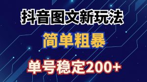 抖音图文流量变现,抖音图文新玩法,日入200+【揭秘】-第一资源库