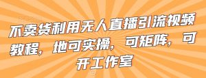 不卖货利用无人直播引流视频教程，地可实操，可矩阵，可开工作室【揭秘】-第一资源库