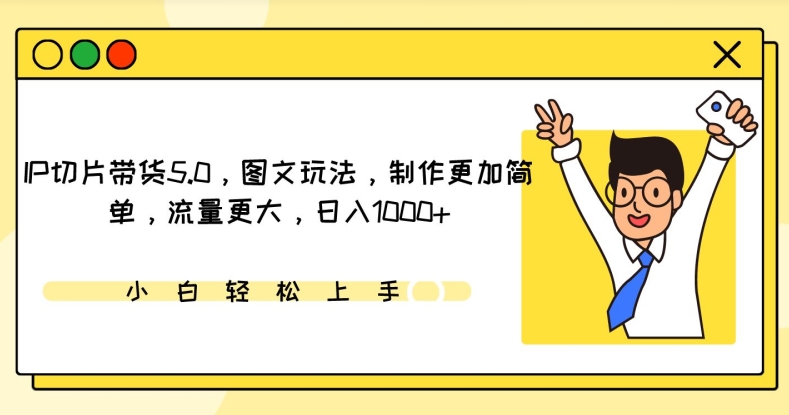 IP切片带货5.0，图文玩法，制作更加简单，流量更大，日入1000+【揭秘】-第一资源库