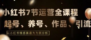 7节小红书运营实战全教程，结合最新情感赛道，打通小红书运营全流程【揭秘】-第一资源库