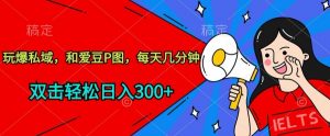 玩爆私域，和爱豆P图，每天几分钟 轻松日入300+【揭秘】-第一资源库