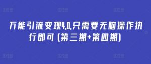 万能引流变现4.0.只需要无脑操作执行即可(第三期+第四期)-第一资源库