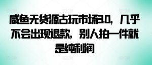 咸鱼无货源古玩市场3.0,几乎不会出现退款,别人拍一件就是纯利润【揭秘】-第一资源库