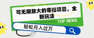 可无限放大的零撸项目，全新玩法，一天单机撸个50+没问题【揭秘】-第一资源库