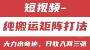 短视频分成计划,纯搬运矩阵打法,大力出奇迹,小白无脑上手,日收入两三张【揭秘】-第一资源库