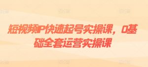 短视频IP快速起号实操课，0基础全套运营实操课，爆款内容设计+粉丝运营+内容变现-第一资源库
