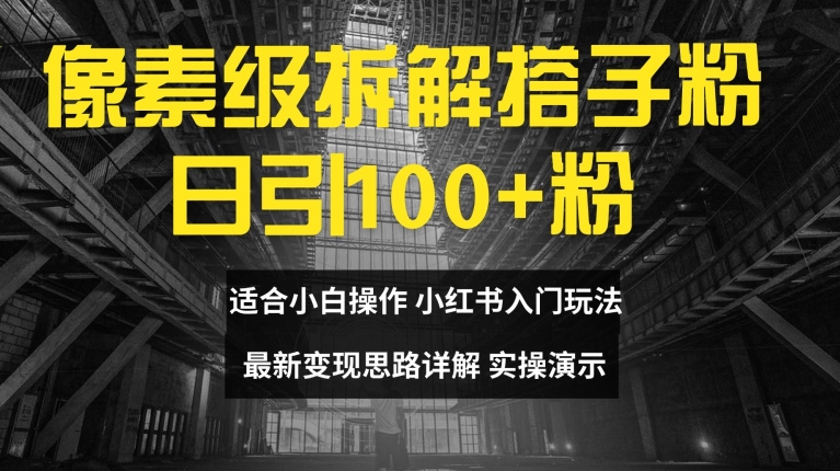 像素级拆解搭子粉，日引100+，小白看完可上手，最新变现思路详解【揭秘】-第一资源库
