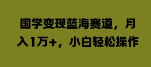 国学变现蓝海赛道,月入1W+,小白轻松操作【揭秘】-第一资源库