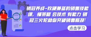 销冠养成-软硬兼备的销售技能课,懂策略 会技术 有能力 销冠三火轮助你突破销售瓶颈!-第一资源库
