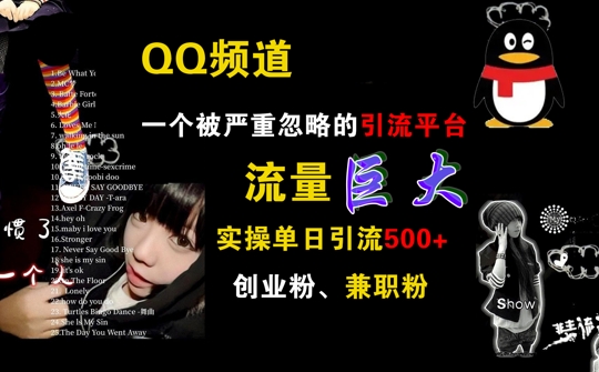 QQ频道,一个被严重忽略的引流平台,流量巨大 实操单日引流500+创业粉兼职粉【揭秘】-第一资源库