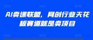 AI卖课联盟，网创行业天花板赛道就是卖项目-第一资源库