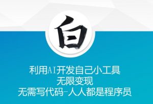 利用AI开发自己小工具 无限变现 无需写代码 人人都是程序员-第一资源库