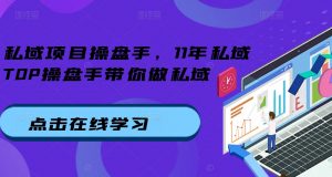 私域项目操盘手，11年私域TOP操盘手带你做私域-第一资源库