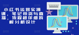 小红书运营实操课,笔记带货与直播,流程超详细拆解分析设计-第一资源库