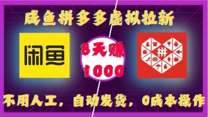 咸鱼拼多多虚拟拉新，不用人工，自动发货，0成本操作，8天收益1k-第一资源库