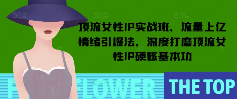 顶流女性IP实战班,流量上亿情绪引爆法,深度打磨顶流女性IP硬核基本功-第一资源库
