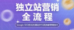 独立站营销全流程,Google SEO优化,社媒站外引流,独家营销技巧-第一资源库