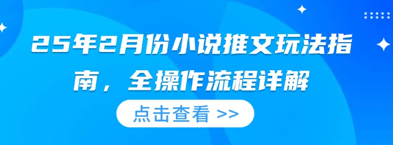 25年2月份小说推文玩法指南，全操作流程详解-第一资源库