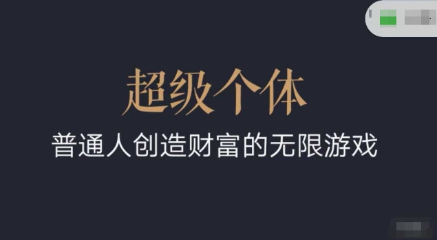 超级个体2024-2025翻盘指南，普通人创造财富的无限游戏-第一资源库