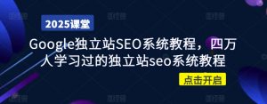 Google独立站SEO系统教程，四万人学习过的独立站seo系统教程-第一资源库
