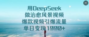 用DeepSeek做治愈风景视频,爆款视频引爆流量,单日变现多张-第一资源库
