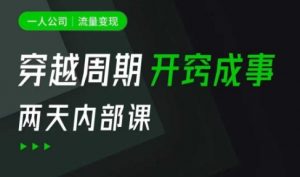 一人公司：流量变现课，一人公司的方法模型拆解， 拆解富人思维，流量思维，小老板思维等-第一资源库
